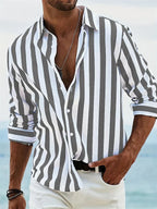 Zane | Striped Button-Up Shirt, Relaxed Fit