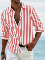 Zane | Striped Button-Up Shirt, Relaxed Fit