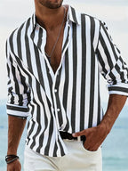 Zane | Striped Button-Up Shirt, Relaxed Fit