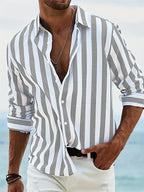 Zane | Striped Button-Up Shirt, Relaxed Fit