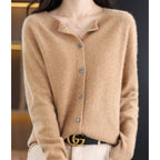Alva | Merino Crewneck Button Cardigan