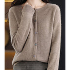 Alva | Merino Crewneck Button Cardigan