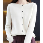 Alva | Merino Crewneck Button Cardigan