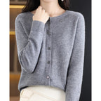 Alva | Merino Crewneck Button Cardigan