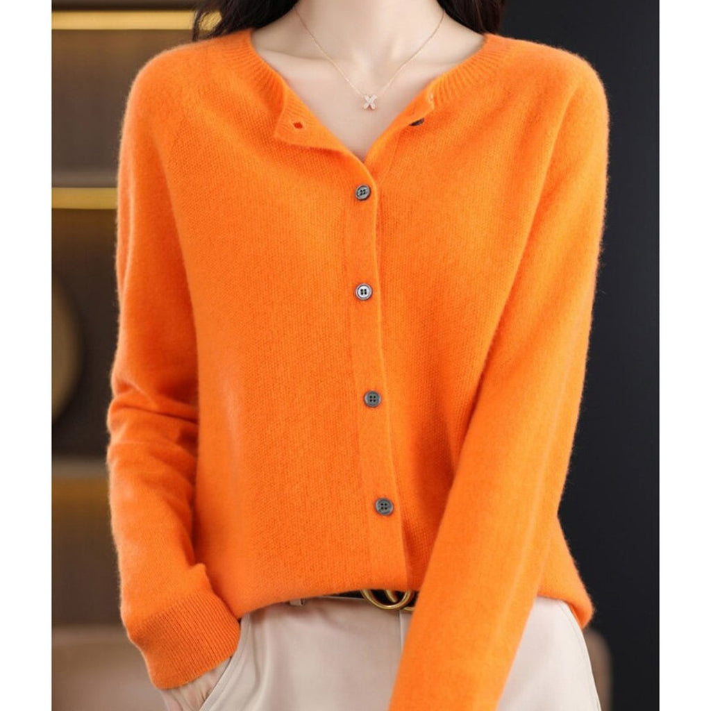 Alva | Merino Crewneck Button Cardigan