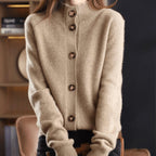 Lyla | Cashmere Blend Button Cardigan with Round Neck