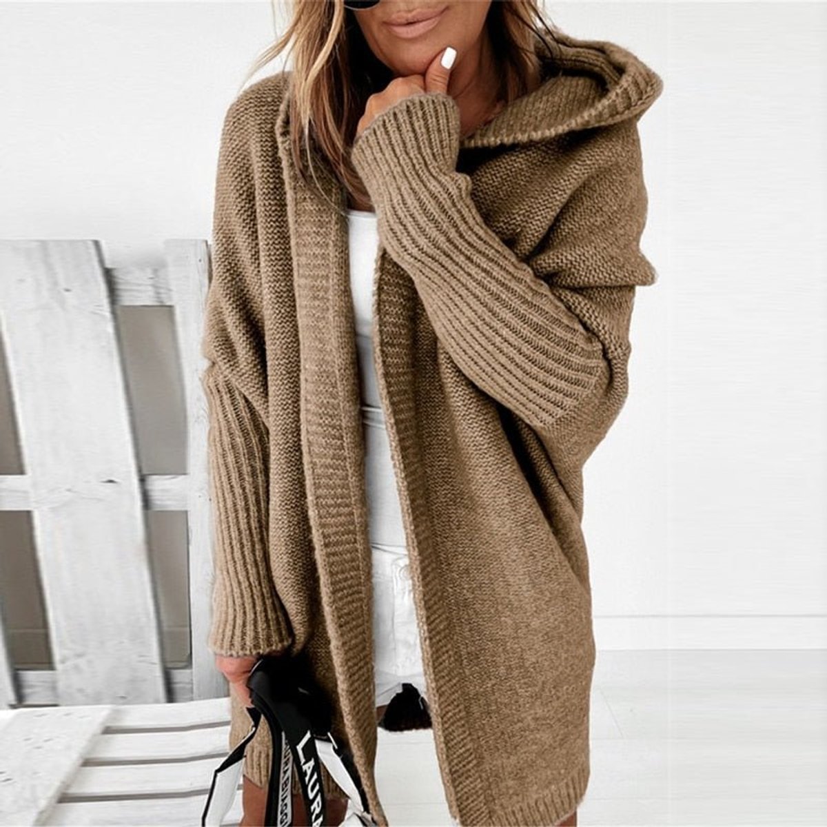 Margaret | Oversized Hooded Batwing Sleeve Cardigan