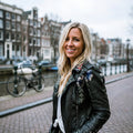 Clarissa | Faux Leather Jacket with Embroidered Flowers
