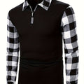 Archer | Half-Zip Polo Shirt with Plaid Sleeves