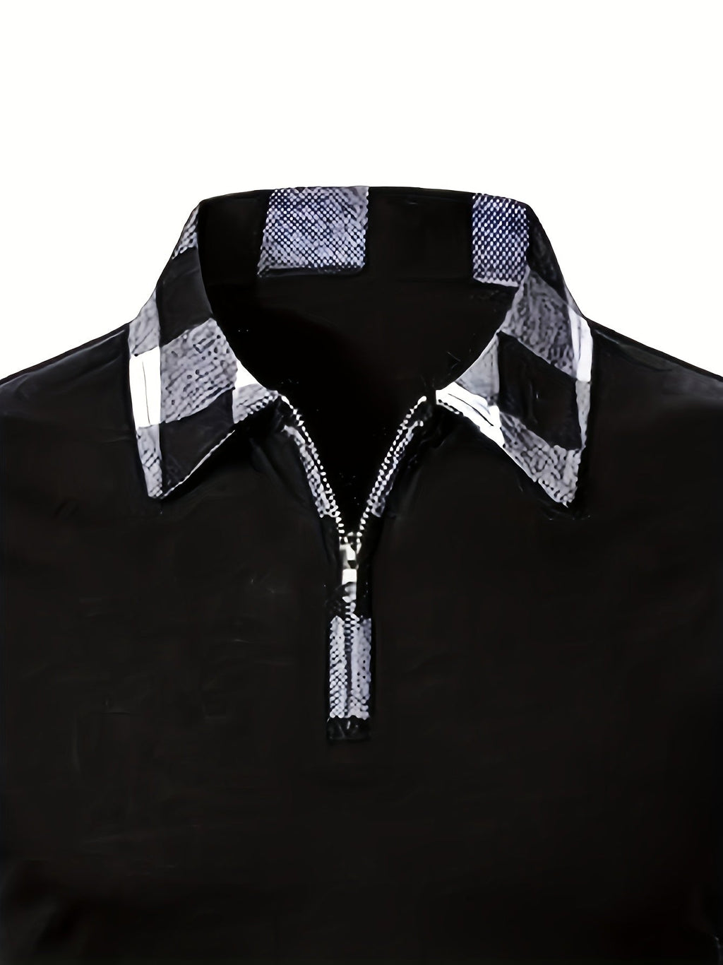 Archer | Half-Zip Polo Shirt with Plaid Sleeves