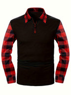 Archer | Half-Zip Polo Shirt with Plaid Sleeves