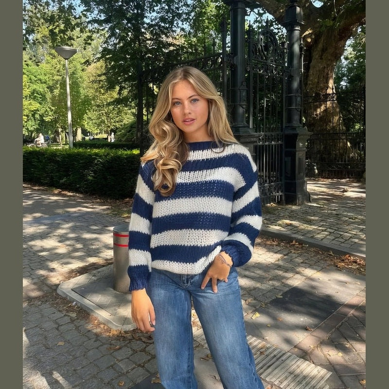 Dayna | Oversized Striped Chunky Knit Sweater