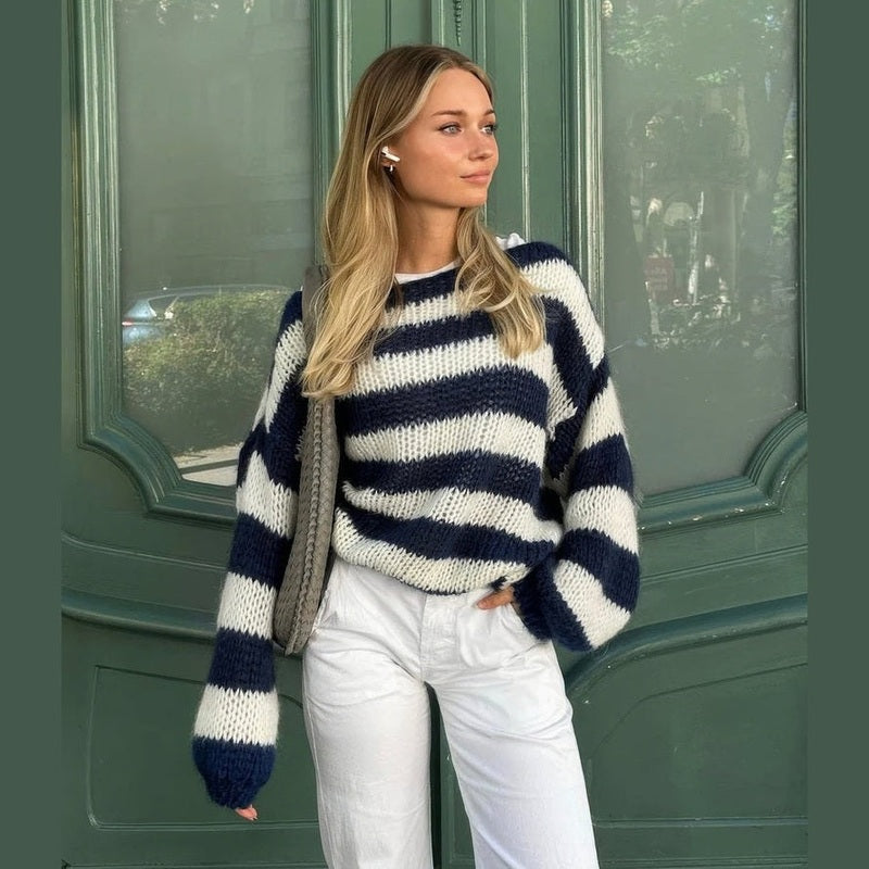 Dayna | Oversized Striped Chunky Knit Sweater
