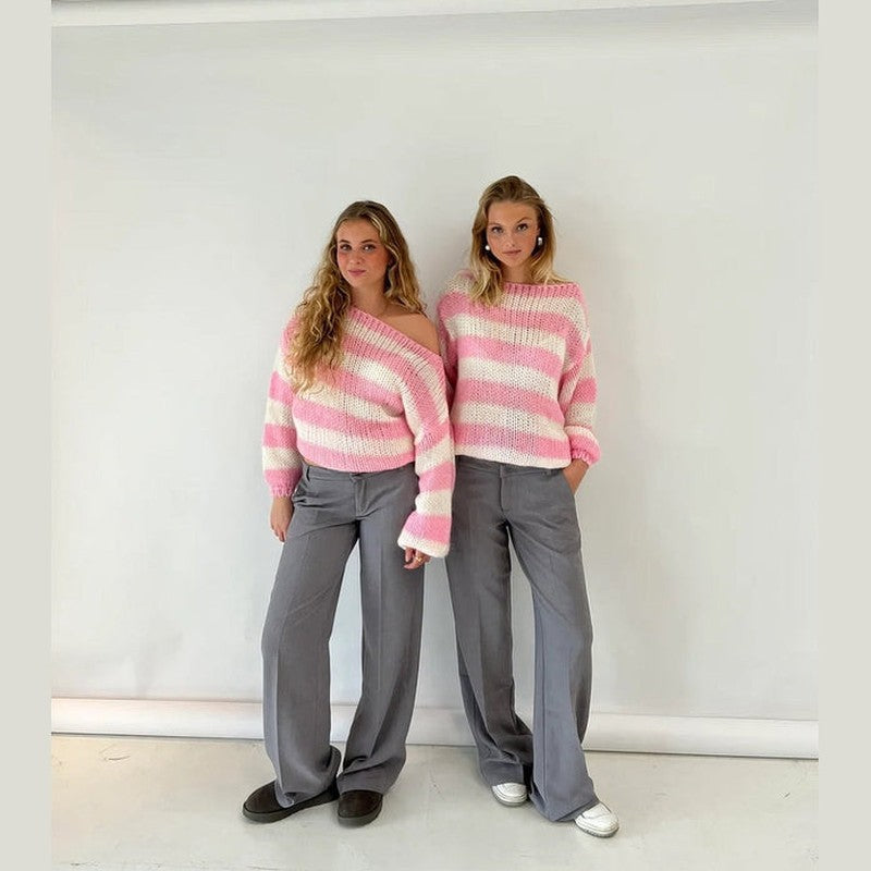 Dayna | Oversized Striped Chunky Knit Sweater