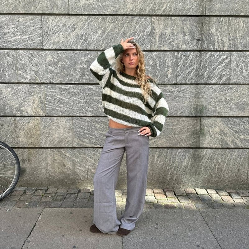 Dayna | Oversized Striped Chunky Knit Sweater