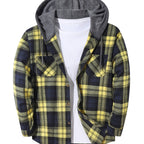 Elliot | Plaid Hoodie with Buttons and Contrast Hood