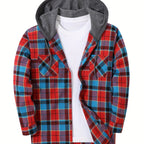 Elliot | Plaid Hoodie with Buttons and Contrast Hood