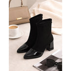 Lia | Ankle Boots with Pointed Toe Cap and Block Heel