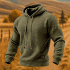 David | Waffle-Textured Drawstring Hoodie