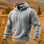 David | Waffle-Textured Drawstring Hoodie