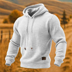 David | Waffle-Textured Drawstring Hoodie