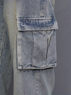 Shane | Relaxed Denim Cargo Pants with Flap Pockets