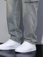 Shane | Relaxed Denim Cargo Pants with Flap Pockets