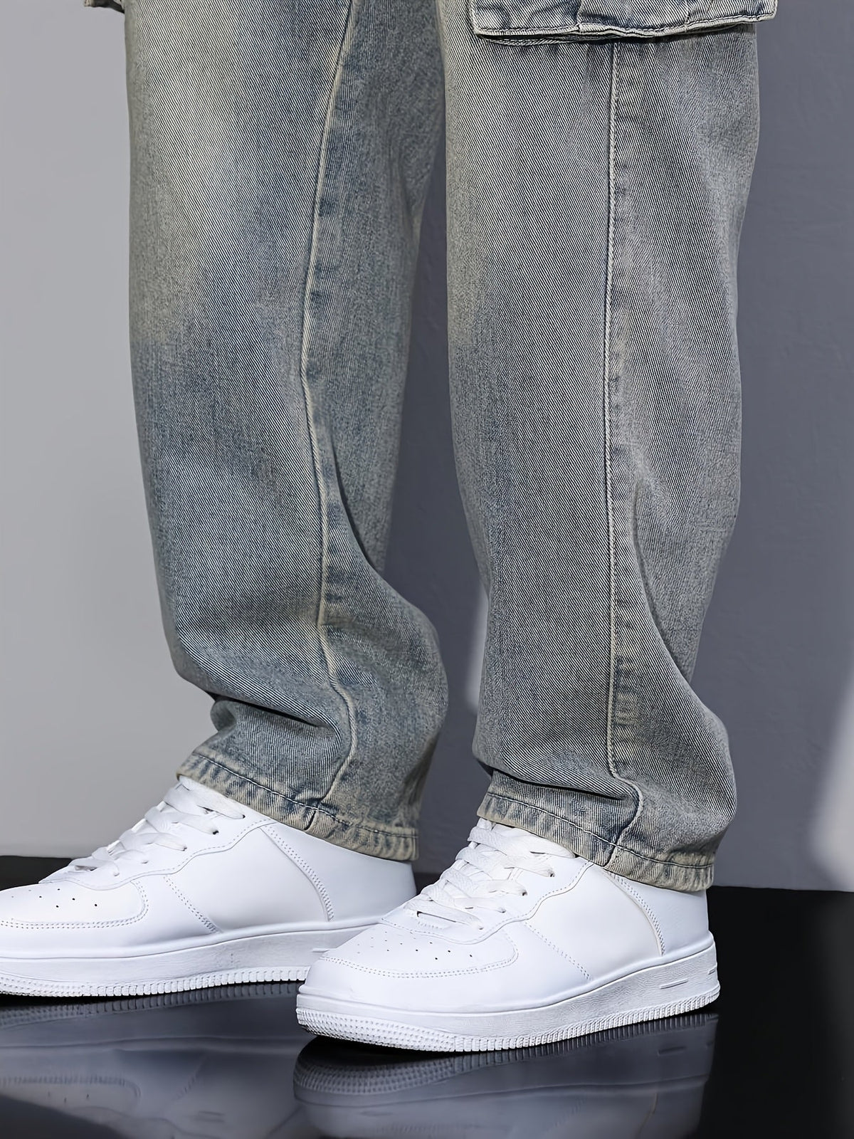 Shane | Relaxed Denim Cargo Pants with Flap Pockets