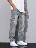 Shane | Relaxed Denim Cargo Pants with Flap Pockets