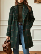 Winnie | Plaid Coat with Notched Lapels