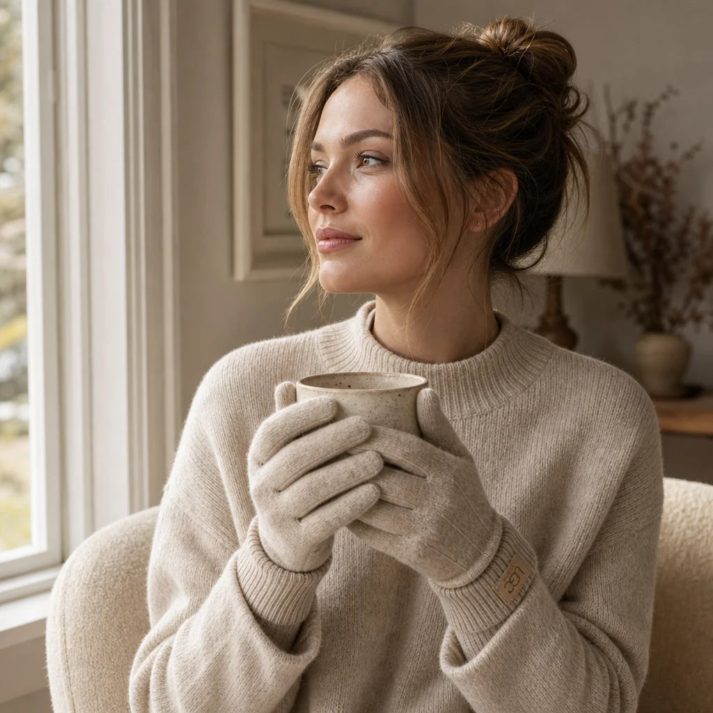 Caden Touchscreen Gloves | Faux Cashmere, Slim Knit Winter Gloves with Touch Screen Compatibility 3
