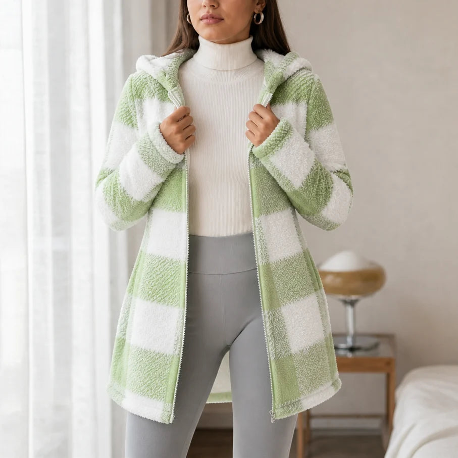 Aria | Buffalo Check Hooded Jacket with Full Zip