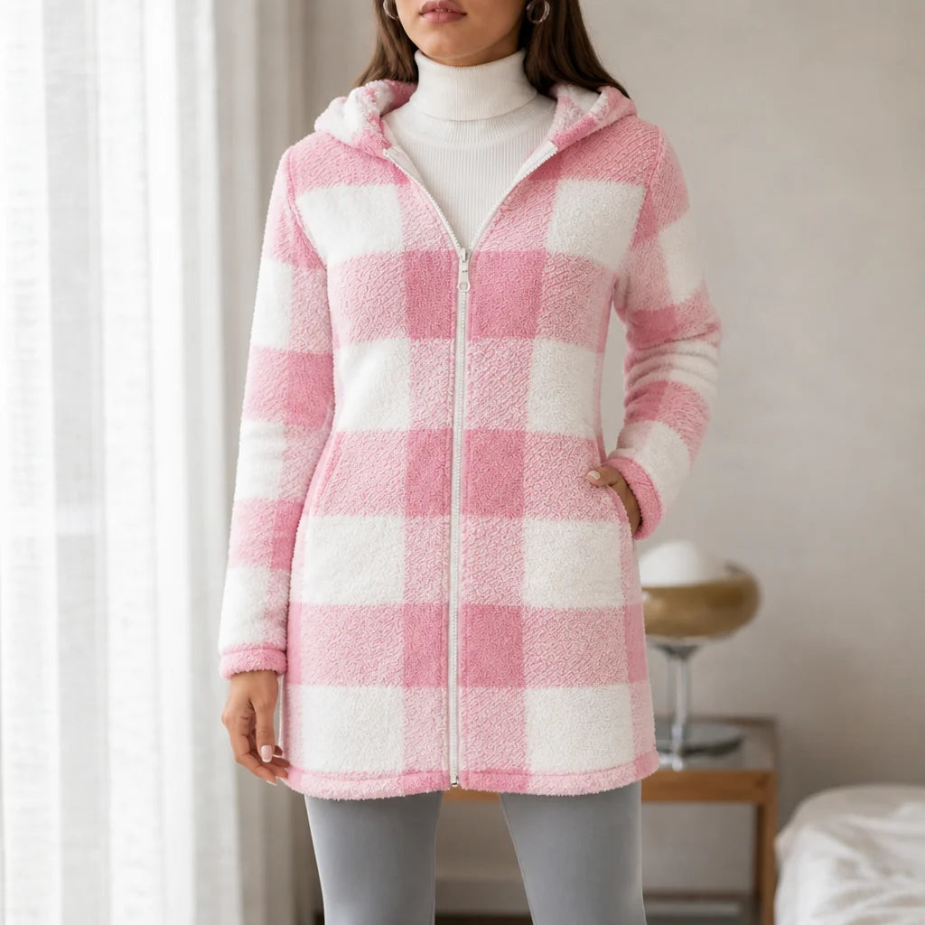Aria | Buffalo Check Hooded Jacket with Full Zip