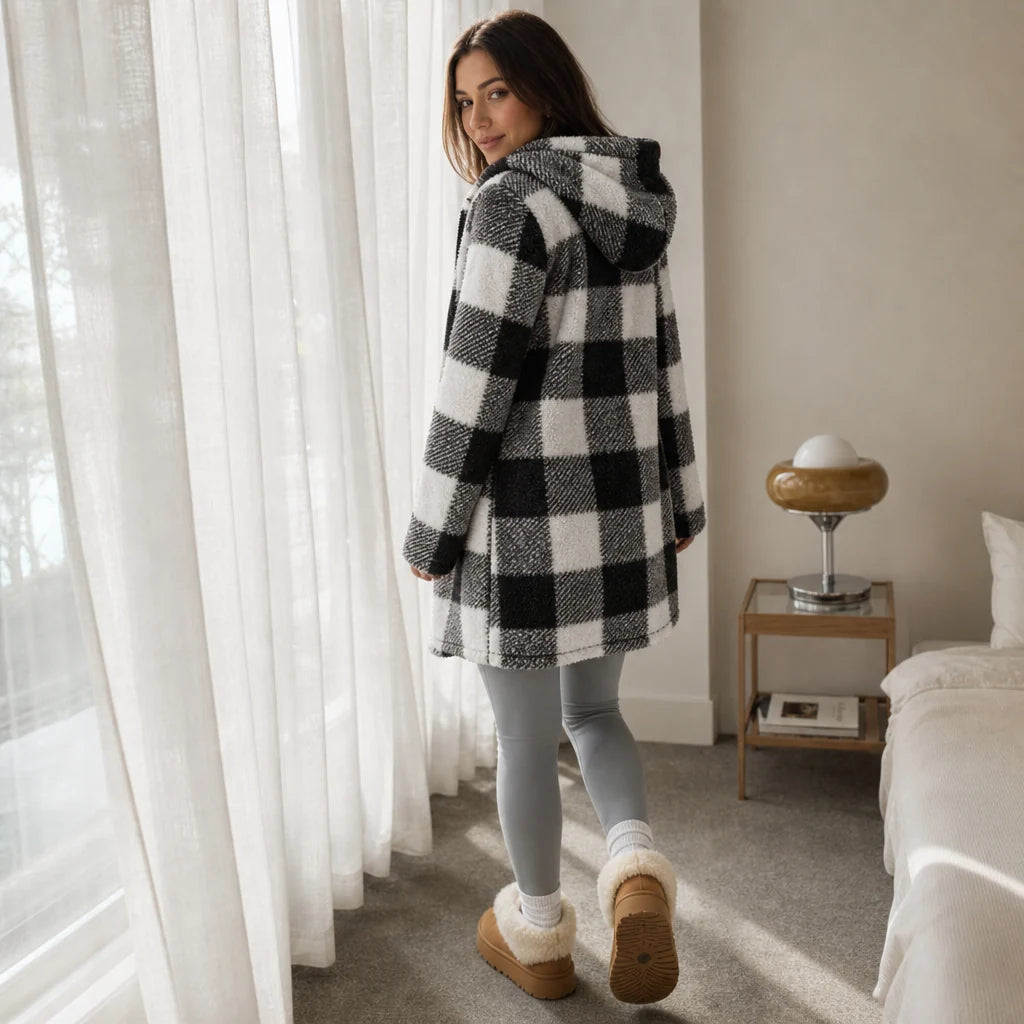 Aria | Buffalo Check Hooded Jacket with Full Zip