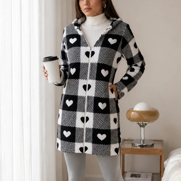 Aria | Buffalo Check Hooded Jacket with Full Zip