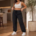 CargoEase Joggers | High-Waisted, Wide-Leg, Polyester 1