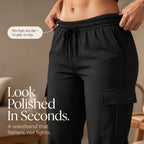 CargoEase Joggers | High-Waisted, Wide-Leg, Polyester 7