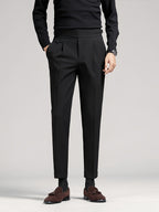 Gavin | Pleated Ankle-Length Pants with Cuffs