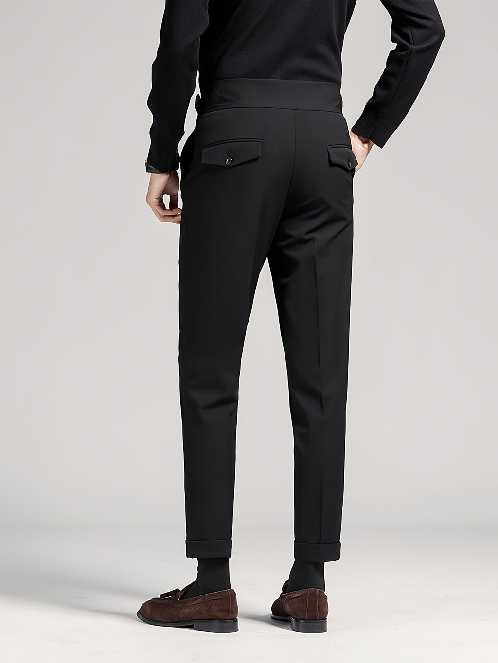 Gavin | Pleated Ankle-Length Pants with Cuffs