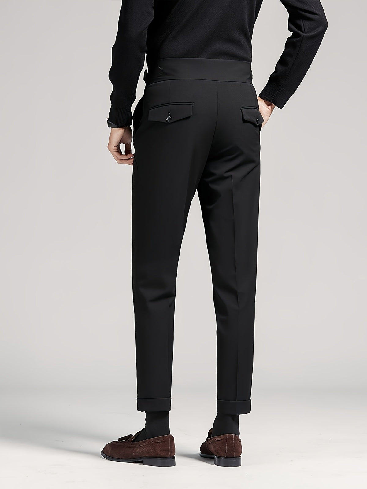 Gavin | Pleated Ankle-Length Pants with Cuffs