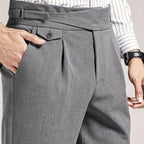 Gavin | Pleated Ankle-Length Pants with Cuffs