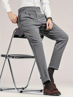 Gavin | Pleated Ankle-Length Pants with Cuffs