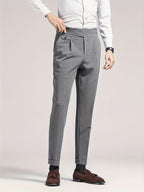 Gavin | Pleated Ankle-Length Pants with Cuffs