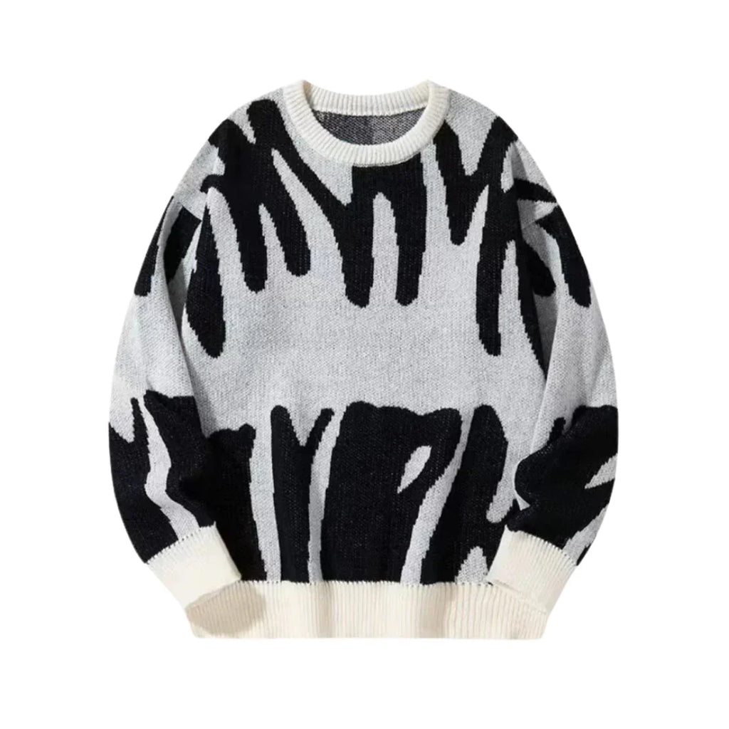Mason | Intarsia Sweater with Ribbed Trims