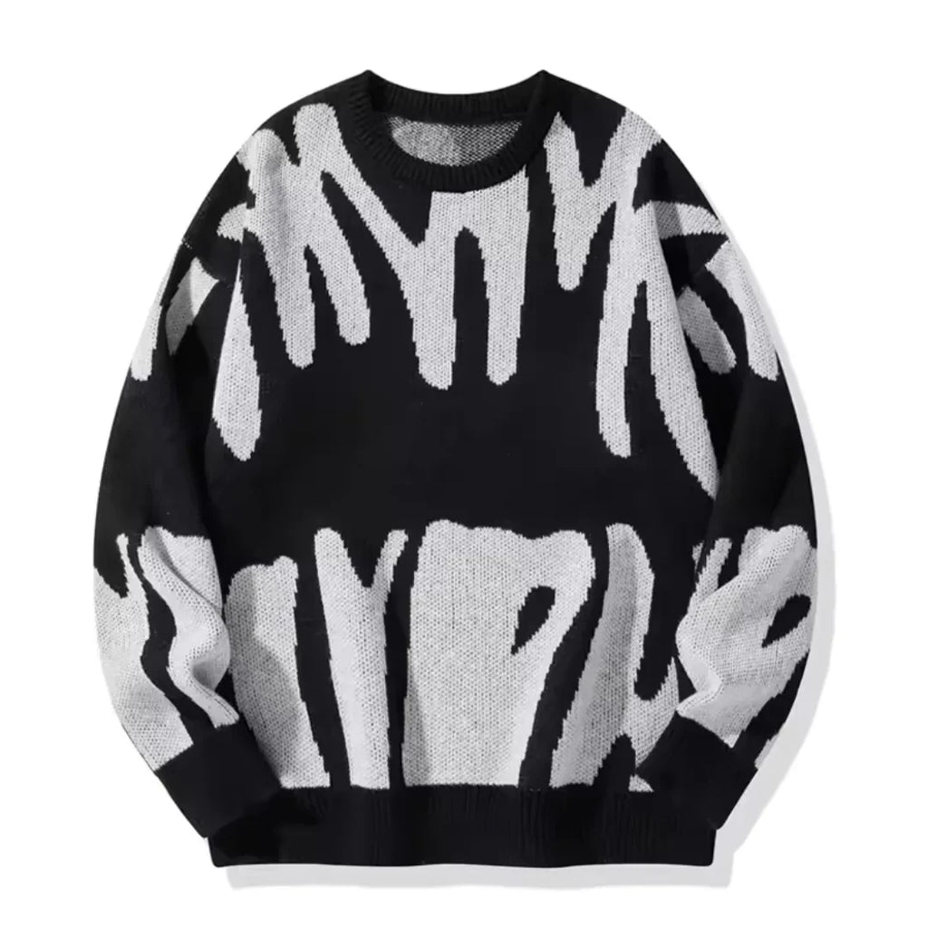 Mason | Intarsia Sweater with Ribbed Trims