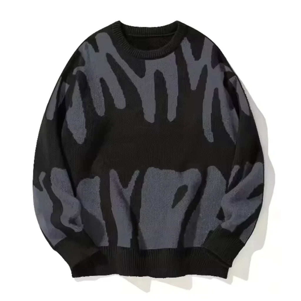 Mason | Intarsia Sweater with Ribbed Trims