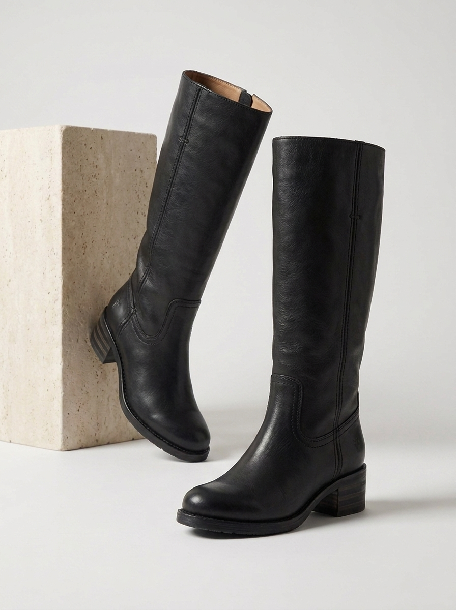 Yrsa | Knee-High Riding Boots with Block Heel