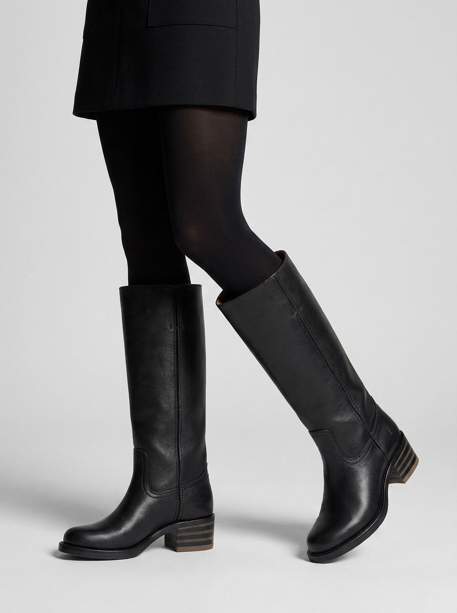Yrsa | Knee-High Riding Boots with Block Heel