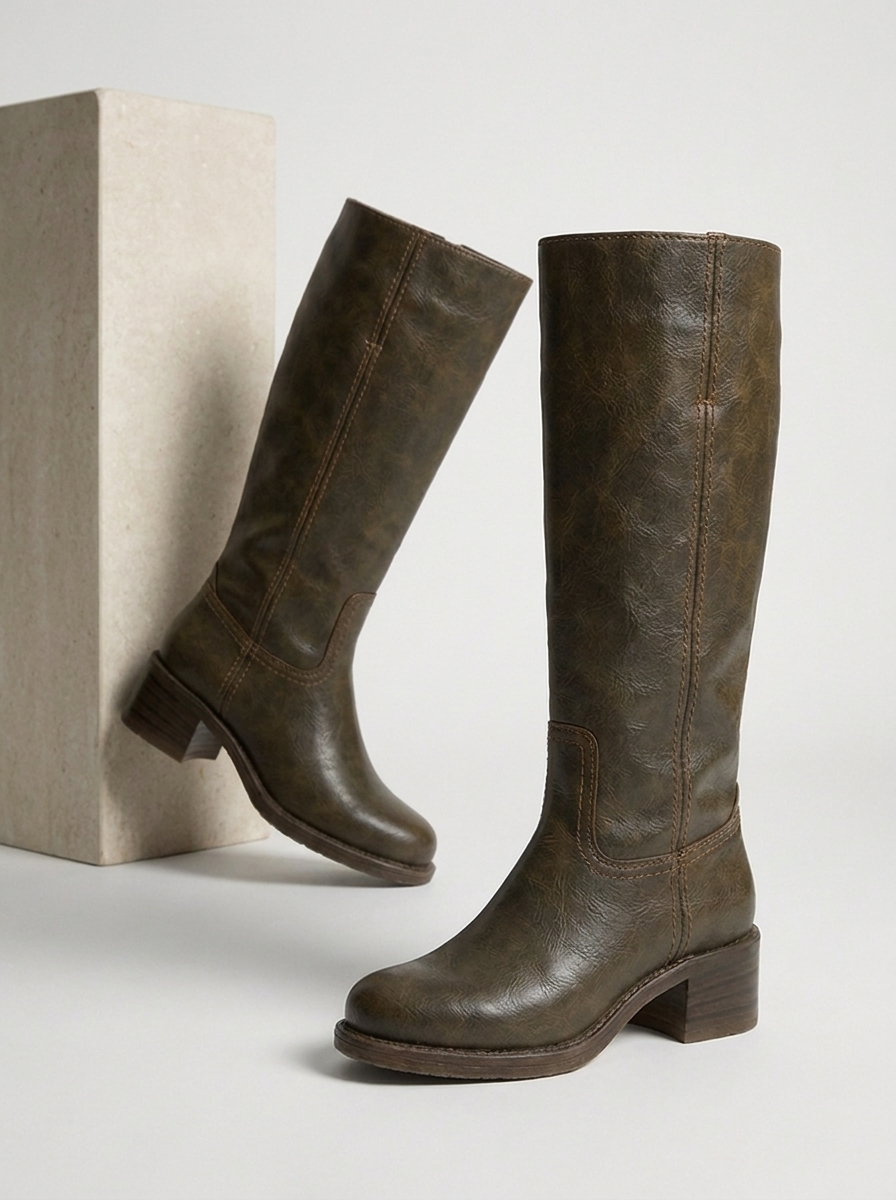 Yrsa | Knee-High Riding Boots with Block Heel