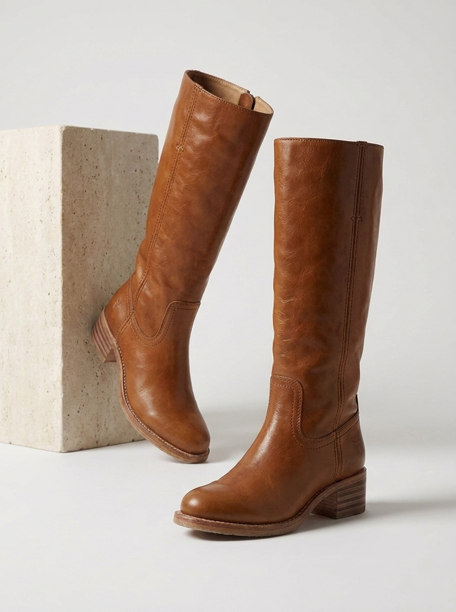 Yrsa | Knee-High Riding Boots with Block Heel